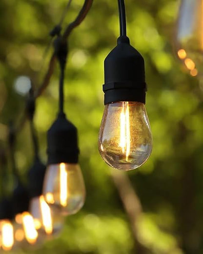 BRIMAX 2W 25FT Outdoor String Light,Commercial Grade with 8+1 S14 LED Bulbs | Patio Lights Shatterproof Waterproof,2700K Warm White E26 Dimmable for Balcony Gazebo Porch Fence Garden Camping