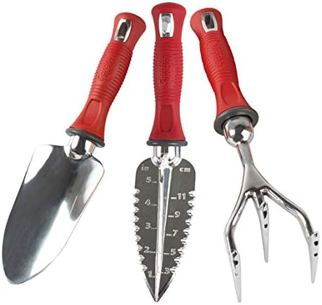 Garden Weasel 2-in-1 Rotary Cultivator + 3-Piece Hand Tools Combo Set