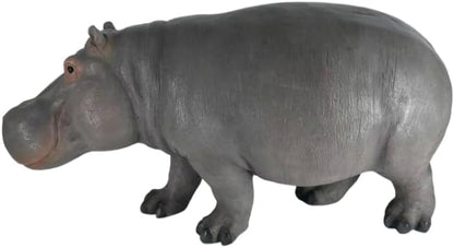 27.56" Large Weather Resistant Hippopotamus Garden Statue, Realistic Resin Hippo Wildlife Sculpture, Outdoor Decor for Lawn Yard Patio Pond Landscaping