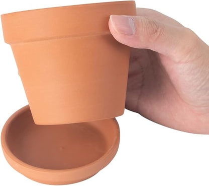 CFKJ [17 Pack] 4 inch Planter Nursery Pots Terracotta Pot Clay with Saucer Ceramic Pottery Cactus Flower Succulent Garden Terra Cotta Plants (17)