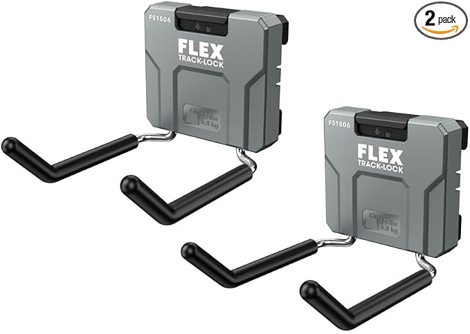 FLEX Track-Lock Wall Mount Storage System Dual Straight Hook 2 Pack - FS1506-2