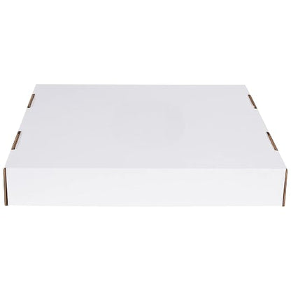 Box USA 40 or 50 Gallon Corrugated Cardboard Trash Can and Recycling Bin Lids (10-Pack) 18"L x 18"W x 3"H, White, Reusable and Disposable Garbage Lid for Parties and Outdoor Events