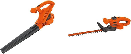 BLACK+DECKER Electric Leaf Blower, 7-Amp (LB700) & Electric Hedge Trimmer, 16-Inch (BEHT100)