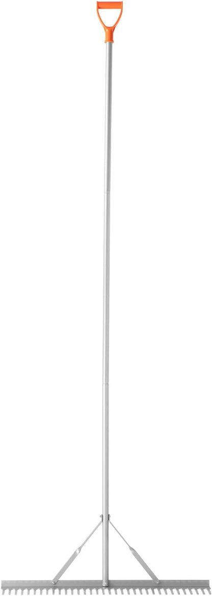 VEVOR Landscape Rake, 36 inch Wide Head 102 inch Handle, Large Heavy Duty Aluminum Landscaping Leaf Rake Tool, Asphalt Level for Loosening Soil, Garden & Yard, Pond Gravel & Beach Lawn Care, 52ft Rope