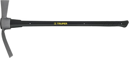 Truper 5 lb Cutter Mattock, 36-Inch Heavy-Duty Fiberglass Handle with Shock-Absorbing Grip, Forged Steel Dual-Head Digging and Root Cutting Tool (Model TH-5F / 31638)