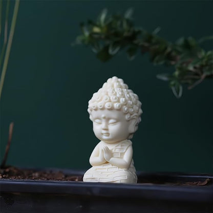2Pcs/1Set Serene Buddha Statues in Lotus Pose Statue Ornament Ideal for Home Office and Car Decor