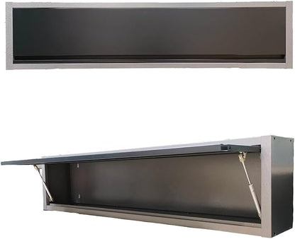 JZD 59 Inches Steel Wall Cabiet, Large Metal Hanging Storage Cabinet with Up-Flip Door, for Garage Utility Room Workshop Office