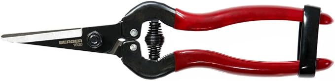 BERGER Pruning Snips – 7.5" Lightweight Garden Shears with Sharp Straight Blade, Steel Construction, Comfort Grip with Cold Protection, Gardening Clippers – 1600