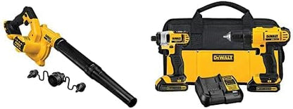 DEWALT 20V MAX* Blower for Jobsite, Compact, Tool Only (DCE100B) with DEWALT 20V MAX* Cordless Drill Combo Kit, 2-Tool (DCK240C2)