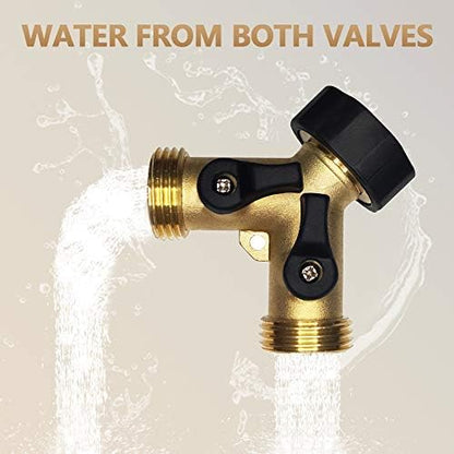 HQMPC 2-Way Garden Hose Splitter - 3/4" Female & 2 Male, 2 Pcs