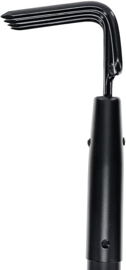 Hooyman 4-Tine Cultivator with Heavy Duty Carbon Steel Construction, No-Slip H-Grip Handles for Gardening, Land Management, Yardwork, Farming, and Outdoors
