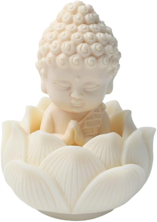 2Pcs/1Set Serene Buddha Statues in Lotus Pose Statue Ornament Ideal for Home Office and Car Decor
