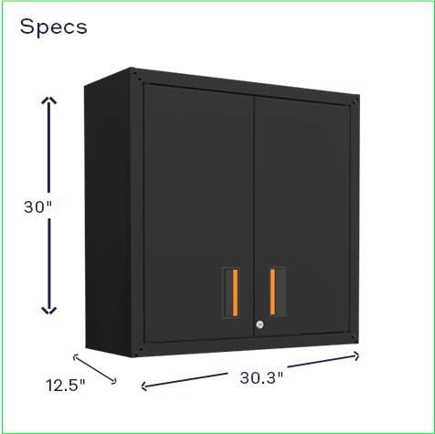 for Home Ready-to-Assemble Wall Steel Cabinet with Two Doors (Black)