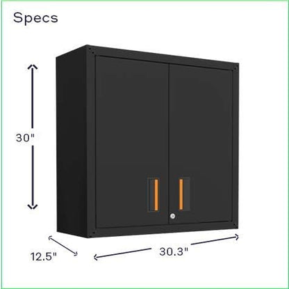 for Home Ready-to-Assemble Wall Steel Cabinet with Two Doors (Black)