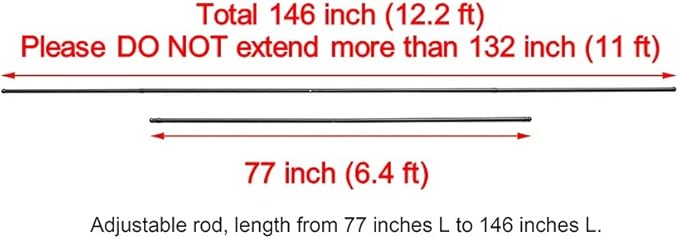 ALISUN Length Adjustable Weight Rods/Pull Tubes for Pergola Canopy (2 Rods Included, from 77 inches to 132 inches)
