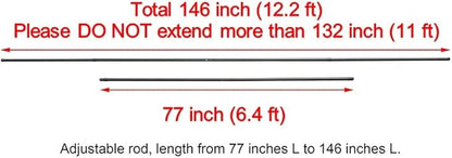 ALISUN Length Adjustable Weight Rods/Pull Tubes for Pergola Canopy (2 Rods Included, from 77 inches to 132 inches)