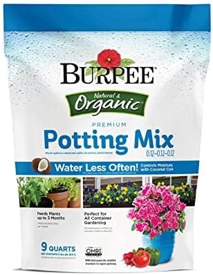 Burpee 9 Quart Premium Organic Potting Soil Mix & 16 Quart Organic Coconut Coir Seed Starting Mix