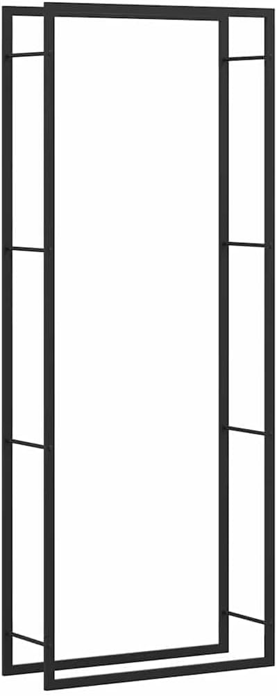 vidaXL Firewood Rack Matt Black 31.5x11.0x87.4" Steel