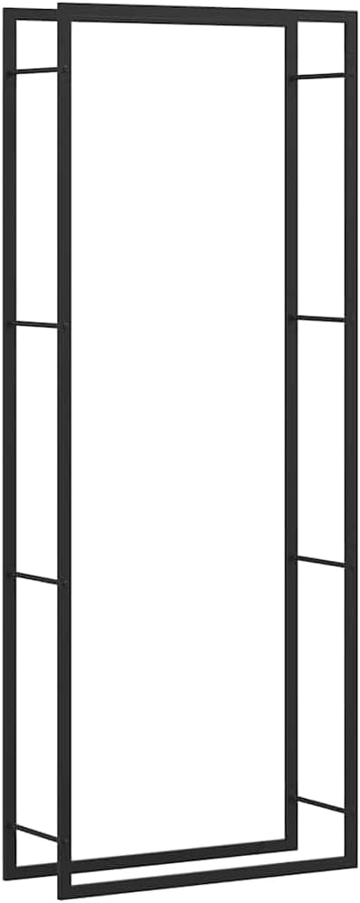 vidaXL Firewood Rack Matt Black 31.5x11.0x87.4" Steel