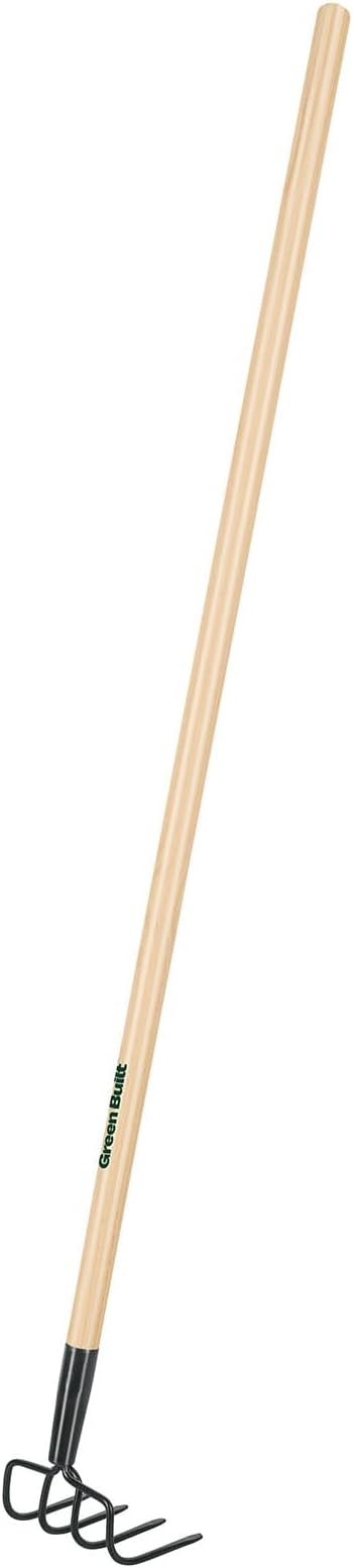 Truper GreenBuilt 4-Tine Welded Cultivator, 48-Inch Premium Waxed Hardwood Handle, Heavy-Duty Soil Aerating and Weeding Tool (Model 30029 / CUL-PE)