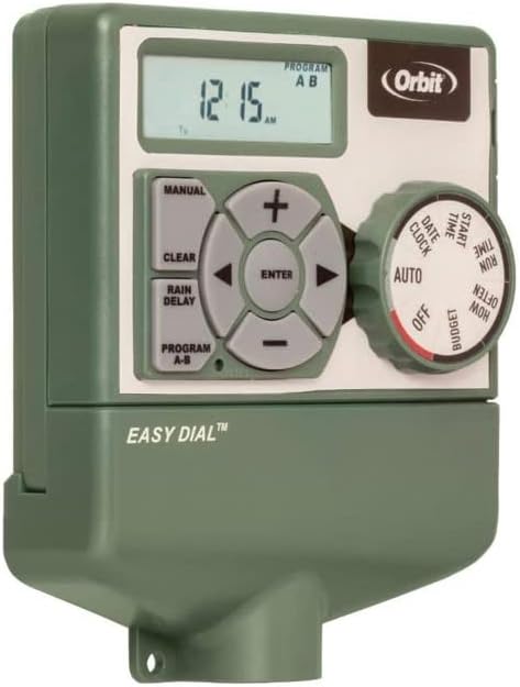 Orbit 57594 Easy Dial 4-Station Indoor Sprinkler Controller, Green (Pack of 6)