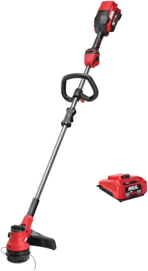 SKIL PWR CORE 40 Brushless 40V 530 CFM Cordless Leaf Blower Kit, Variable Speed with Power Boost & PWR CORE 40 Brushless 40V 15'' String Trimmer Kit with Smart Load Includes 2.5Ah