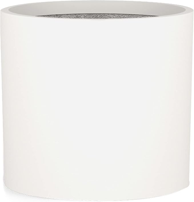 Fox & Fern Large Indoor Planter, Modern Large Plant Pot for Indoor or Outdoor, UV and Frost Resistant - 10 Inch, Matte White Flower Pot with Drainage Plug, Lightweight