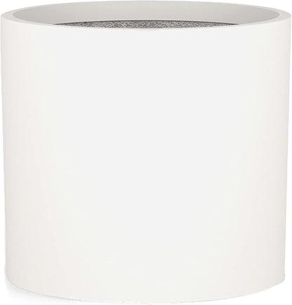 Fox & Fern Large Indoor Planter, Modern Large Plant Pot for Indoor or Outdoor, UV and Frost Resistant - 10 Inch, Matte White Flower Pot with Drainage Plug, Lightweight