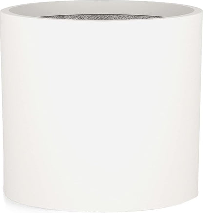 Fox & Fern Large Indoor Planter, Modern Large Plant Pot for Indoor or Outdoor, UV and Frost Resistant - 14.6 Inch, Matte White Flower Pot with Drainage Plug, Lightweight