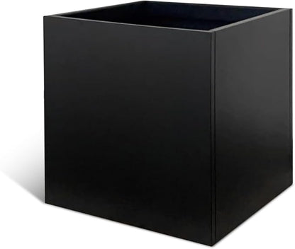 Galvanized Steel Black Planter Box Square 28 in Metal Large Planter Box Outdoor Indoor Huge Cube Heavy Duty Planter Modern Commercial Residential for Plants, Patio, Yard, Garden