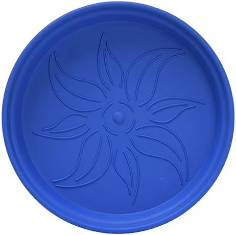 Mintra Garden Pots, 4 Pack Bulk Plastic Plant Pots with Drainage Tray, Round Indoor & Outdoor Decorative Planters with Drain Holes for Flowers, Herbs & Plants, 17cm Diameter – Blue, 6.6 in