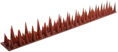 BUGGOFF - Red Plastic Bird & Rodent Spikes, Unique Spike Pattern effecitviely deteres Pesky Pigeons, Squirrels, Raccoons. Installs on Fences, Gates, Roofs, Walls and More! (52.5 Feet)