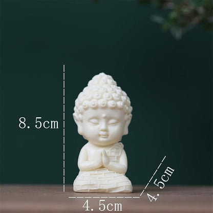2Pcs/1Set Serene Buddha Statues in Lotus Pose Statue Ornament Ideal for Home Office and Car Decor