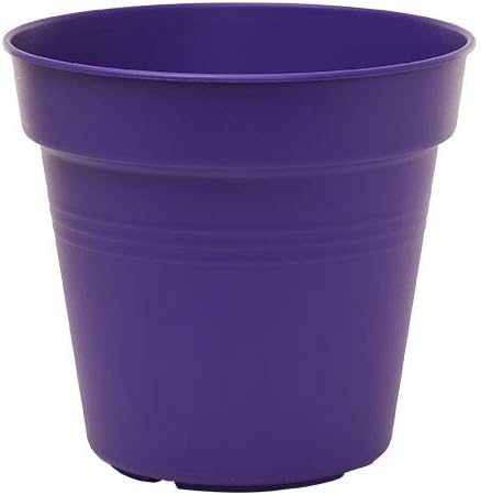 Mintra Garden Pots, 4 Pack Bulk Plastic Plant Pots with Drainage Tray, Round Indoor & Outdoor Decorative Planters with Drain Holes for Flowers, Herbs & Plants, 11cm Diameter – Purple, 4.3 in