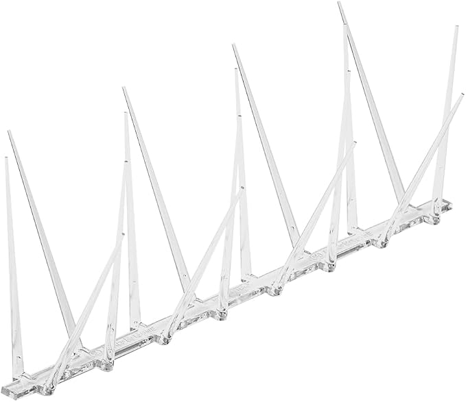 Bird B Gone - EnviroSpike Plastic Anti Bird Spikes (10' Kit) - Humane Deterrent - Stops Pigeons & Birds from Roosting - UV-Stabilized Polycarbonate - for Rooftops, Ledges, Fences, Etc - Made in USA