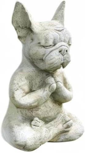 YWHWXB Meditating French Bulldog Figurine, Zen Yoga Dog Buddha Statue, Decorative Collectible for Home Garden Decoration