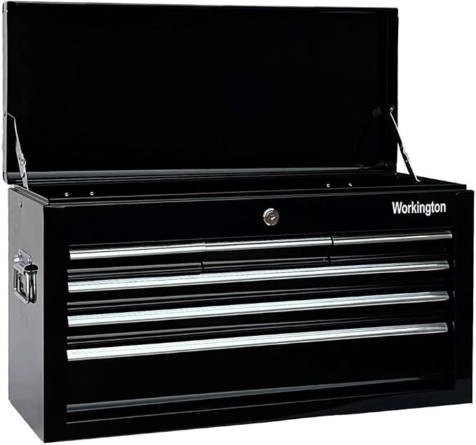 Workington Portable Metal Tool Chest with 6 Drawers, 24" 6-Drawer Tool Chest Cabinet with Ball Bearing Drawer Slides, Steel Tool Storage Box Organizer 4005 Black