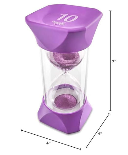 hand2mind Jumbo 10 Minute Sand Timer, Large Hourglass, Shower Timer for Kids, Sand Clock, Toddler Visual Countdown for Classroom, Game and Calm Down Corner Supplies (Set of 1)