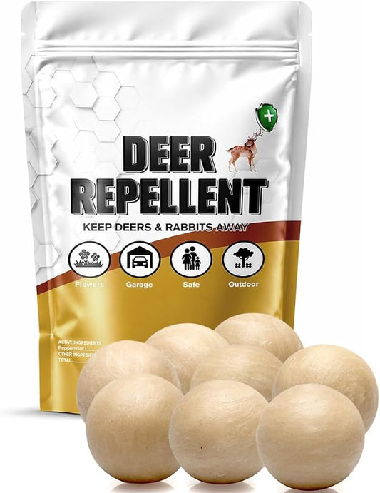 Deer Repellent for Plants, Rabbit Repellent Outdoor, Deer and Rabbit Repellent for Plants, Garden, Trees, Deer Away Safe for People, Pets and Plants, Lasts Up to 60 Days 8 Packs