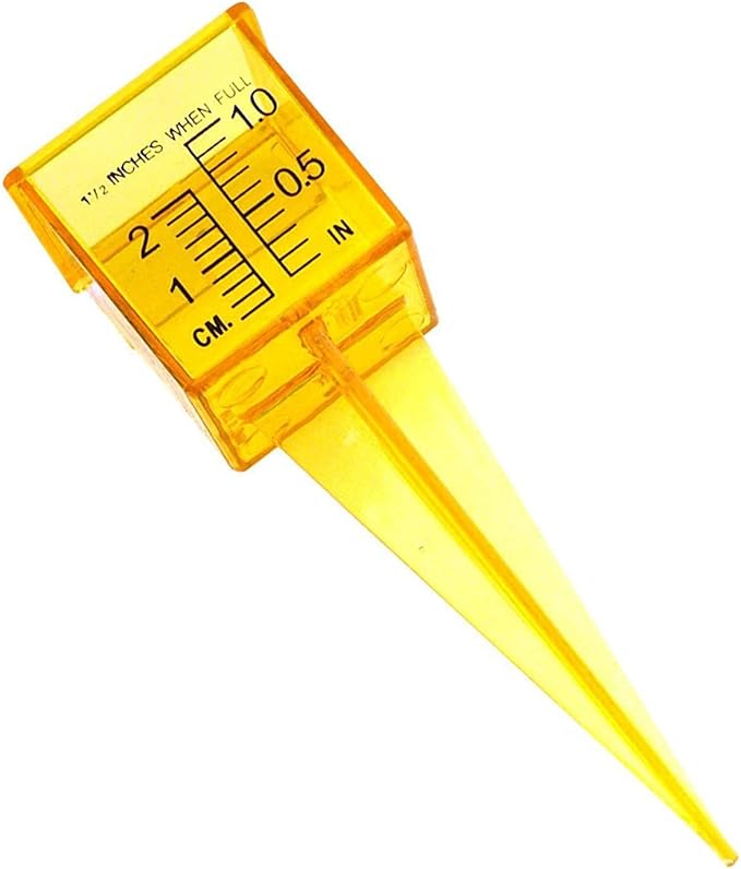 10 Pack 1.5" Rain/Sprinkler Gauge, Wide Mouth, Bright Yellow, Outdoor Water Measuring Tool