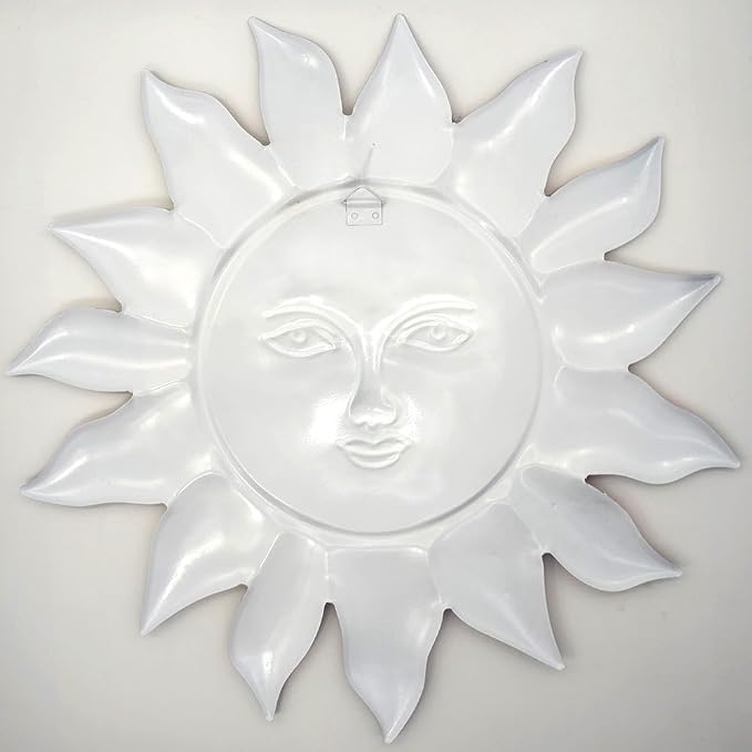 Metal Sun Flower Wall Decor - 12.87 inches Sun Wall Art Hanging Decorations for Outdoor, Home Garden Yard Patio Fence Bedroom Decor