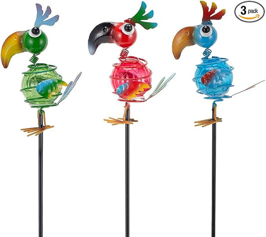 Viveta 3 Pack Garden Solar Lights, Bird Solar Figurine Lights Stake | Decorative Outdoor Solar Lights Waterproof for Garden Pathway Patio