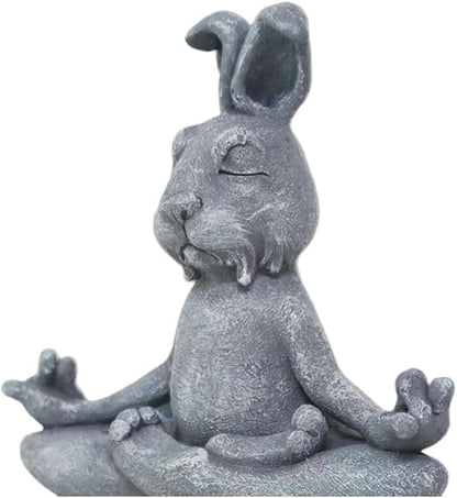 Meditating Rabbit Statue Buddha, Zen Rabbit, Zen Garden Rabbit Figurines for Home and Garden Decor, Rabbit Decorations Gift Ideas for Desk Office Bedroom Outdoor Yard Lawn (Rabbit)