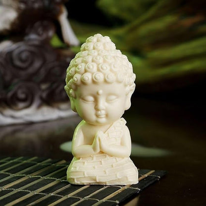 2Pcs/1Set Serene Buddha Statues in Lotus Pose Statue Ornament Ideal for Home Office and Car Decor