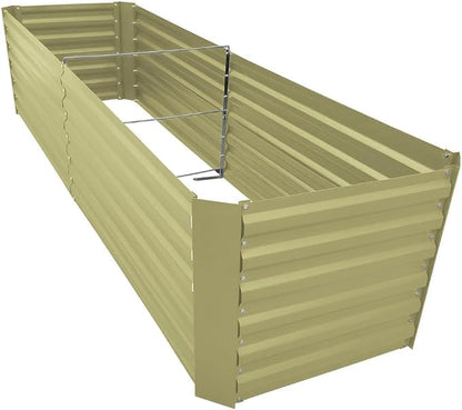 6x2x2FT Beige Metal Raised Garden Bed Kit, Galvanized Outdoor Planter Box for Vegetables, Flowers, Herbs, Succulents and More