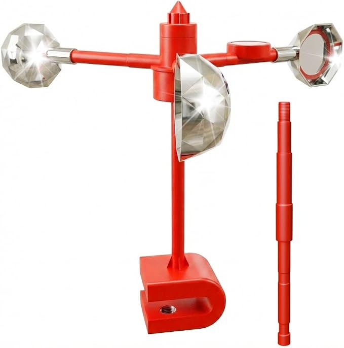 Bird Scare Reflective Device,Silver, Wind Powered Spinning, Bird Reflectors, Keep Pigeon Woodpeckers Seagull Away for Garden Patio,Equipped with a Straight Pole and a Base.