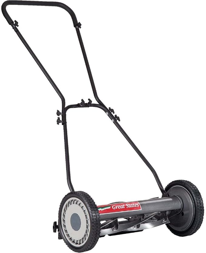 Great States 815-18 18-Inch 5-Blade Push Reel Lawn Mower, Grey