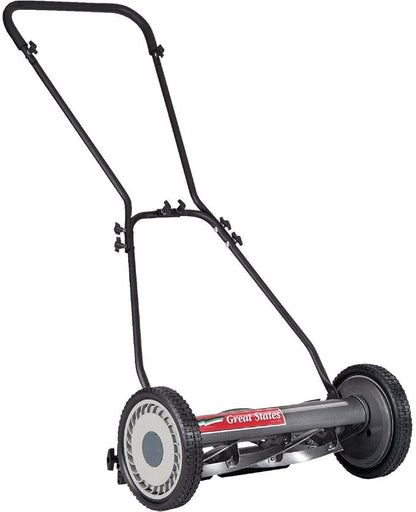 Great States 815-18 18-Inch 5-Blade Push Reel Lawn Mower, Grey