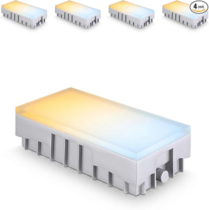 LEONLITE Paver Light, 4x8 Inch Low Voltage LED Landscape Light, 5CCT Adjustable Glare-Free Brick Light, IP67 CRI90 Driver-Over Safe, 12-24V Hardwired Pathway Light for Driveway Garden, Pack of 4