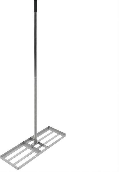 Towallmark 30"×10" Lawn Leveling Rake with 72'' Long Handle, Stainless Steel Heavy Duty Leveling Raker 180° Flexible Rotation, Landscape Rake Topdressing Tool for Backyard Garden Farm Pasture
